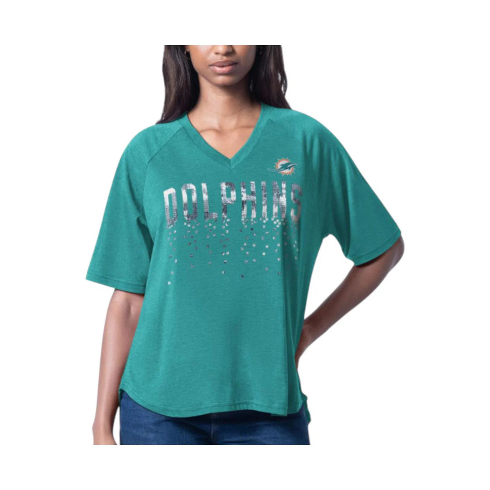 NFL Women's Sequin Top by Glll Dolphins - Regular